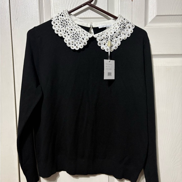 Sioni Milano Black Top with White Trim - Picture 4 of 4